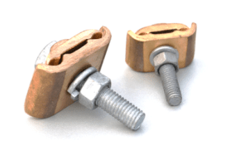 CONECTOR BIFILAR DE BRONCE 2 TAPAS-1 PERNO DE 25-70MM PARA PUESTA A TIERRA ARAGCU PT1