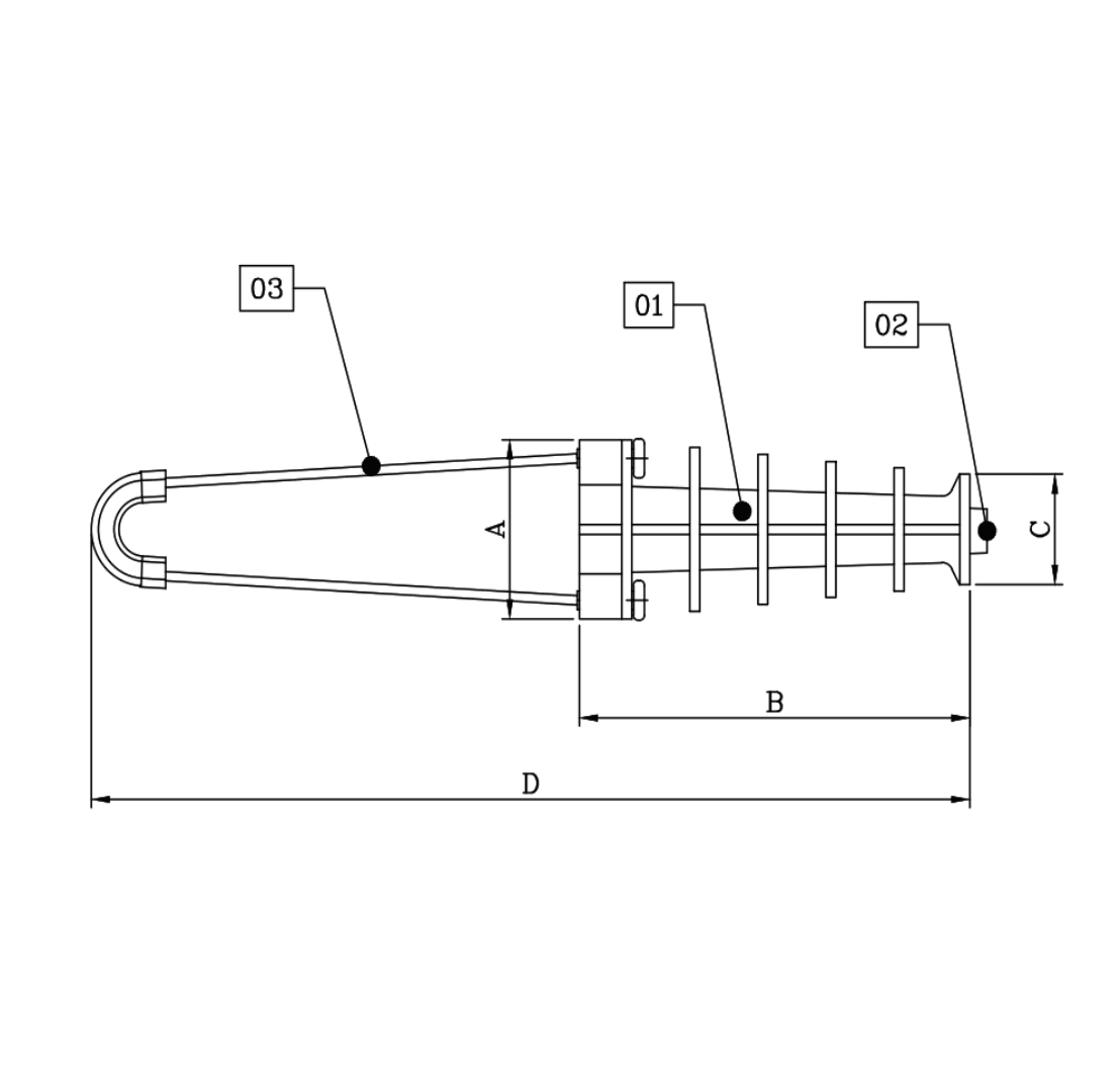 GRAPA DE ANCLAJE CONICA TERMINAL 50-70MM M1GR0307 ARAGCU FO1