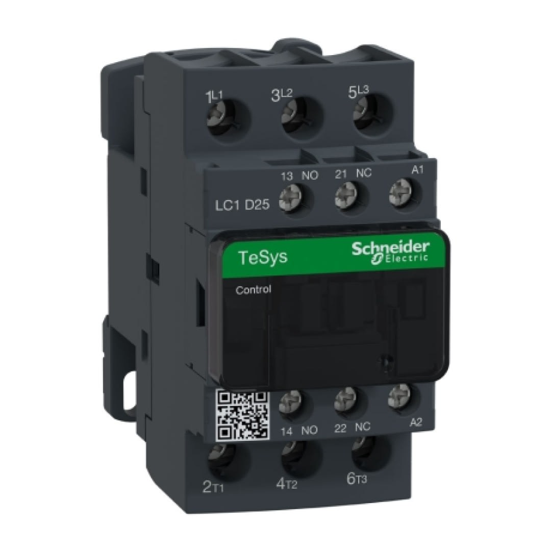 CONTACTOR 25A(AC3) 40A(AC1) 690V 3P 1NA+1NC 220VAC LC1D25M7 SCHNEIDER ELECTRIC