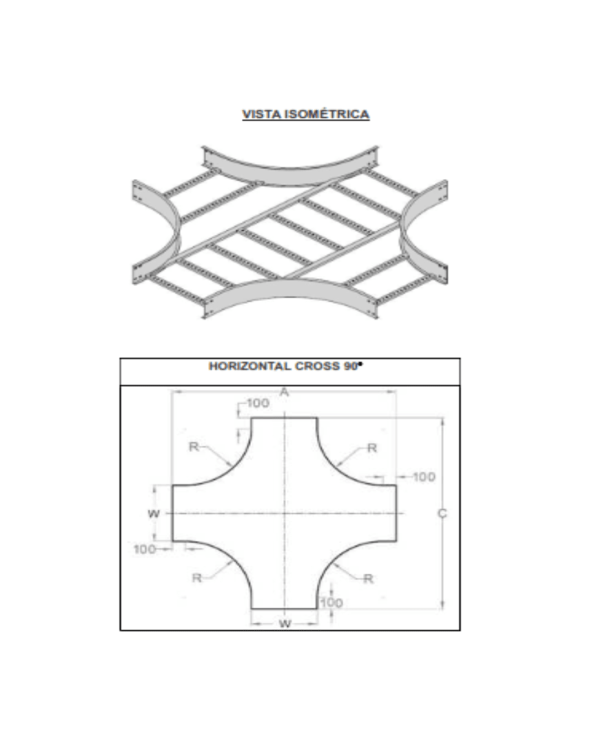 CRUZ HORIZONTAL 90° 600MM GALV. CALIENTE ARAGCU  VM1