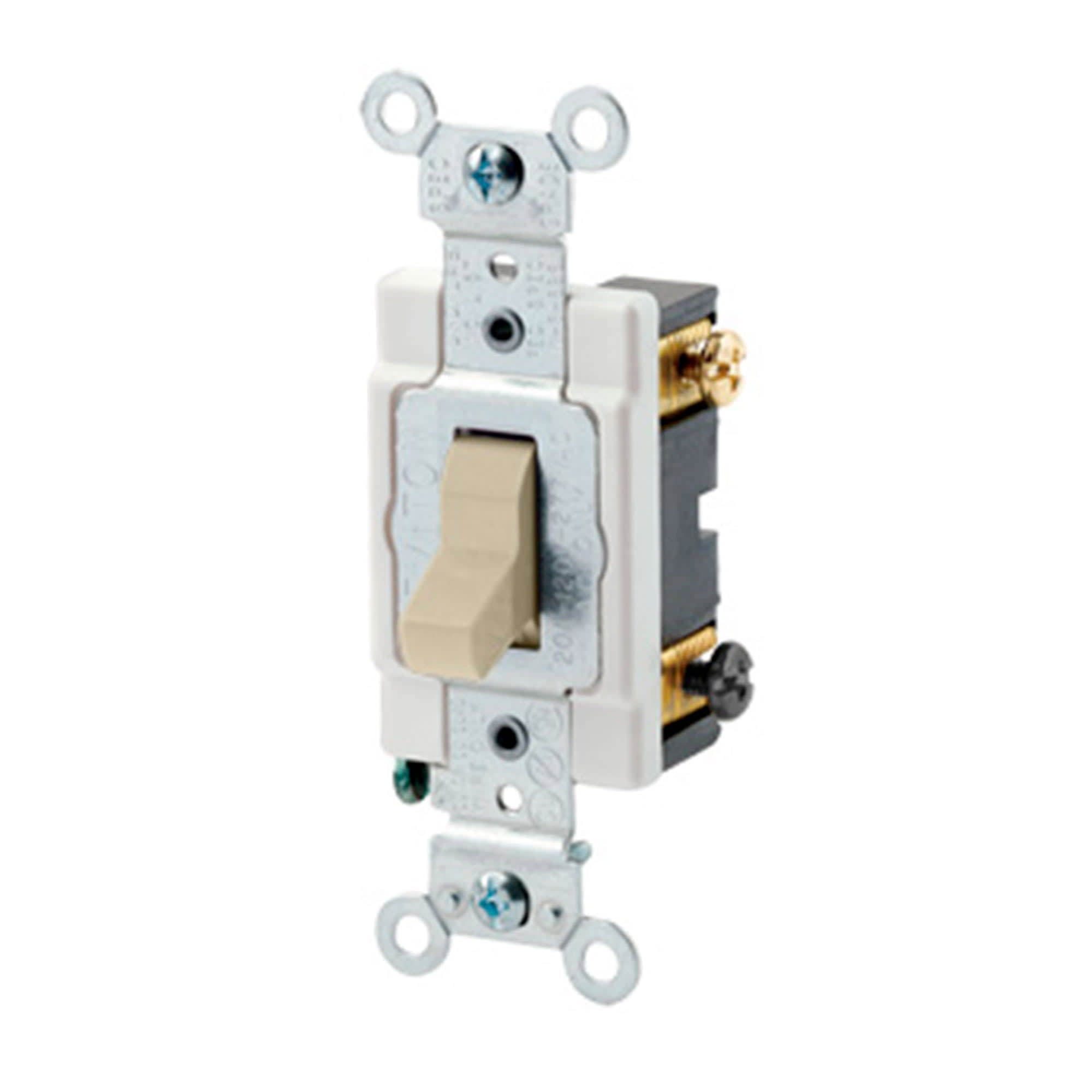 INTERRUPTOR UNIPOLAR SIMPLE D/ 3 CONMUTACION 15A L/T 250V MARFIL LEVITON
