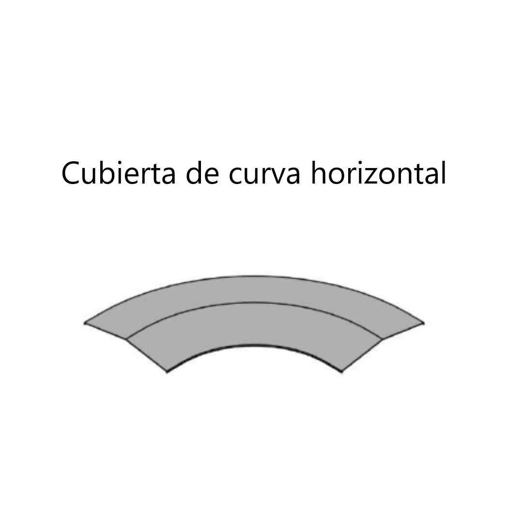 CUBIERTA DE CURVA HORIZONTAL GALV. CALIENTE 200MM ARAGCU VM1