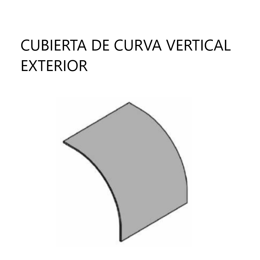 CUBIERTA DE CURVA VERTICAL EXTERIOR GALV. CALIENTE 500MM ARAGCU VM1