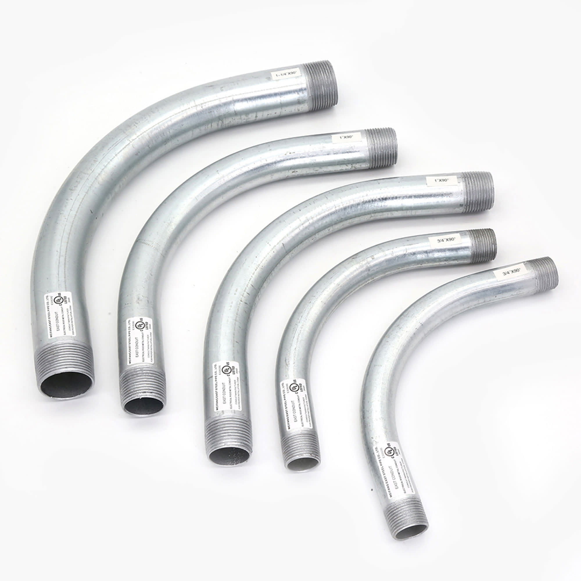 CURVA CONDUIT RIGID 1/2'' GALVANIZADO EN CALIENTE CON UL E308290 MODELO: WFG WEIFANG