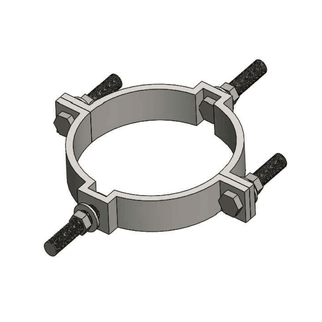 ABRAZADERA TIPO CAS DOBLE DE F°G° 2''X25MMX9''-10''X1/4'' D1AB12 ARAGCU AR1