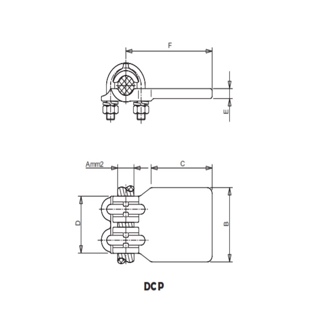 DERIVACION EN T PARA CABLE CU PASANTE A PLETINA Ø:180-250/80MM DCP-25055 ARAGCU AS