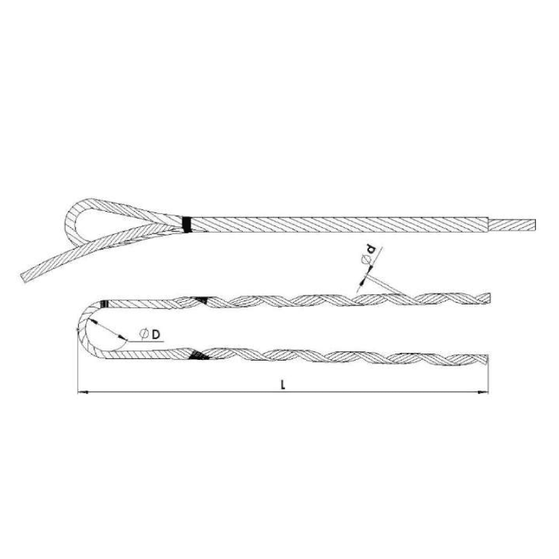 AMARRES PREFORMADO PARA CABLE ALUMOWELD Ø:11.80-12.50MM L:940MM NEGRO MODELO RAAW 118-125 ARAGCU AT1