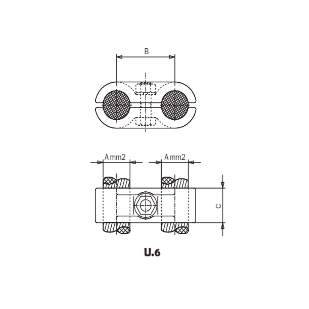 CONECTOR DUPLEX Ø:180-250/60MM U.6-250 ARAGCU AS1