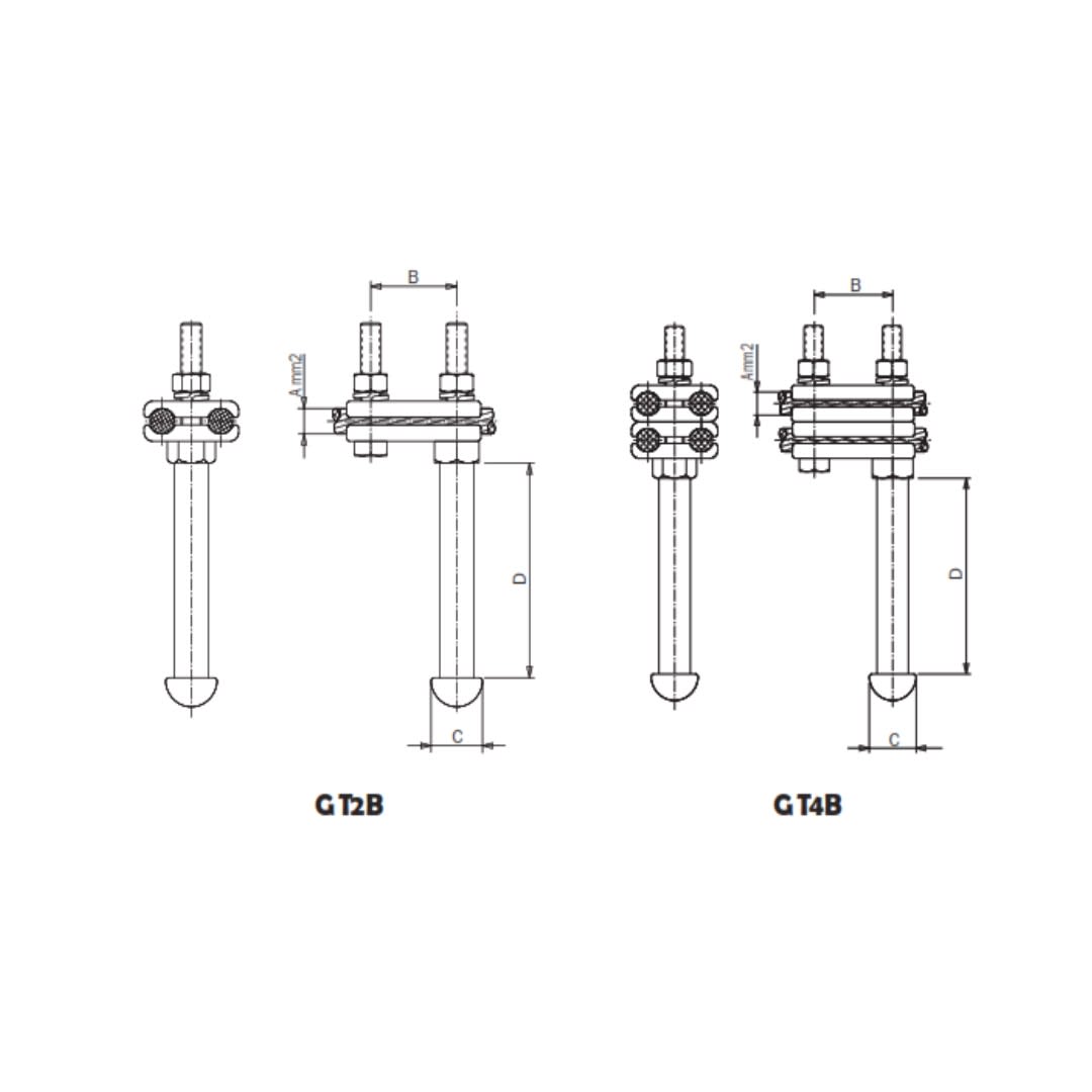 GRAPA P.A.T. PARA CABLES CU CON PUNTO FIJO Ø:95-150/32MM GT4B-150/32 ARAGCU AS1