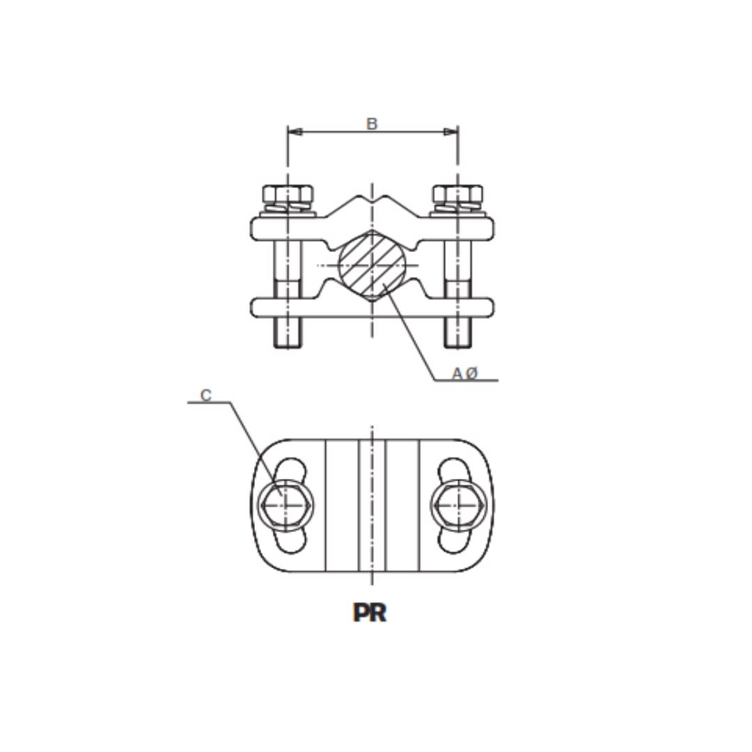 PORTATUBOS /PORTAVARILLAS PARA AISLADOR RIGIDO DE 15/46 Kv. Ø:10-40/76MM PR-15/46 ARAGCU AS1