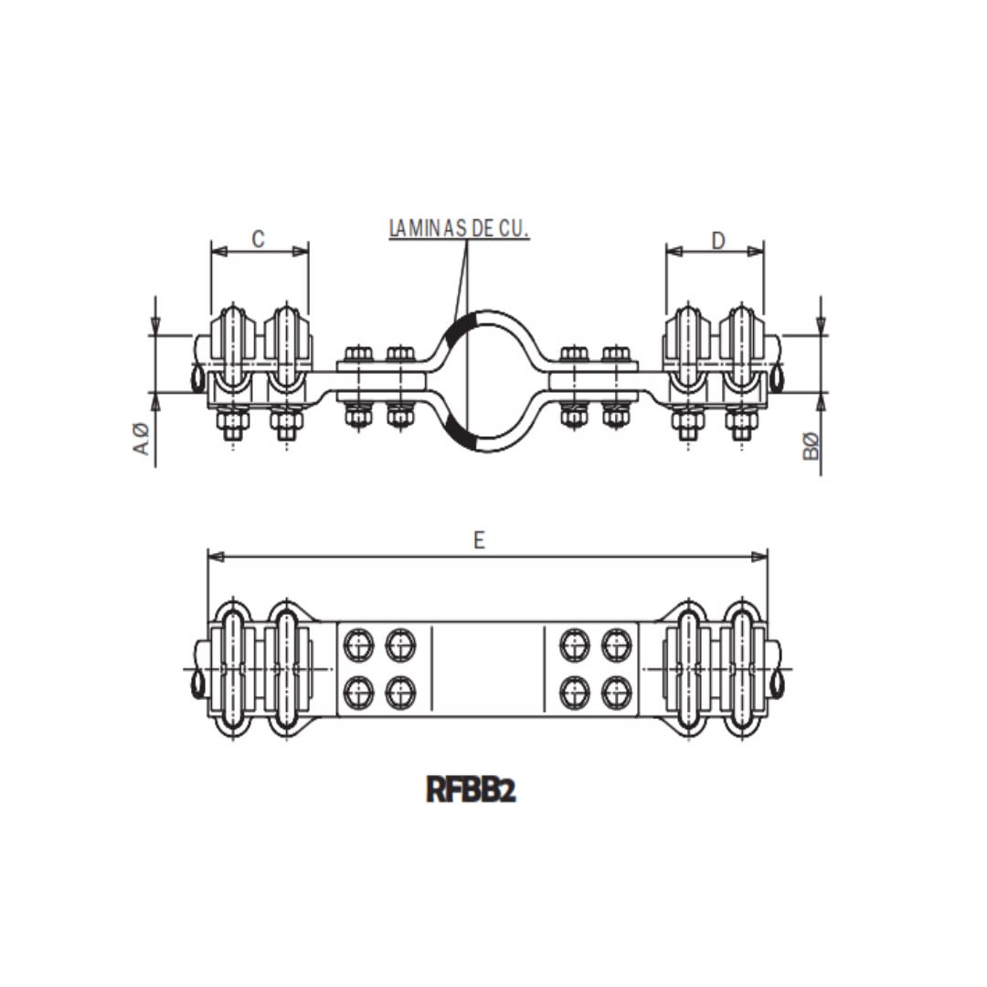 CONECTOR RECTO DE DITALACION PARA UNION DE TUBOS CU(SIN GUIA) Ø:30/30MM RFBB2-3030 ARAGCU AS
