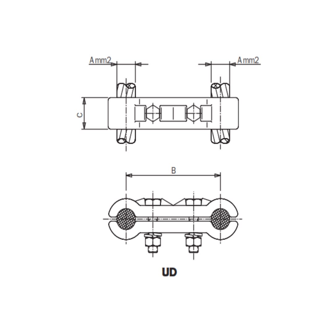 SEPARADOR CABLE DUPLEX CU. Ø:180-250/150MM UD.15-250 ARAGCU AS1