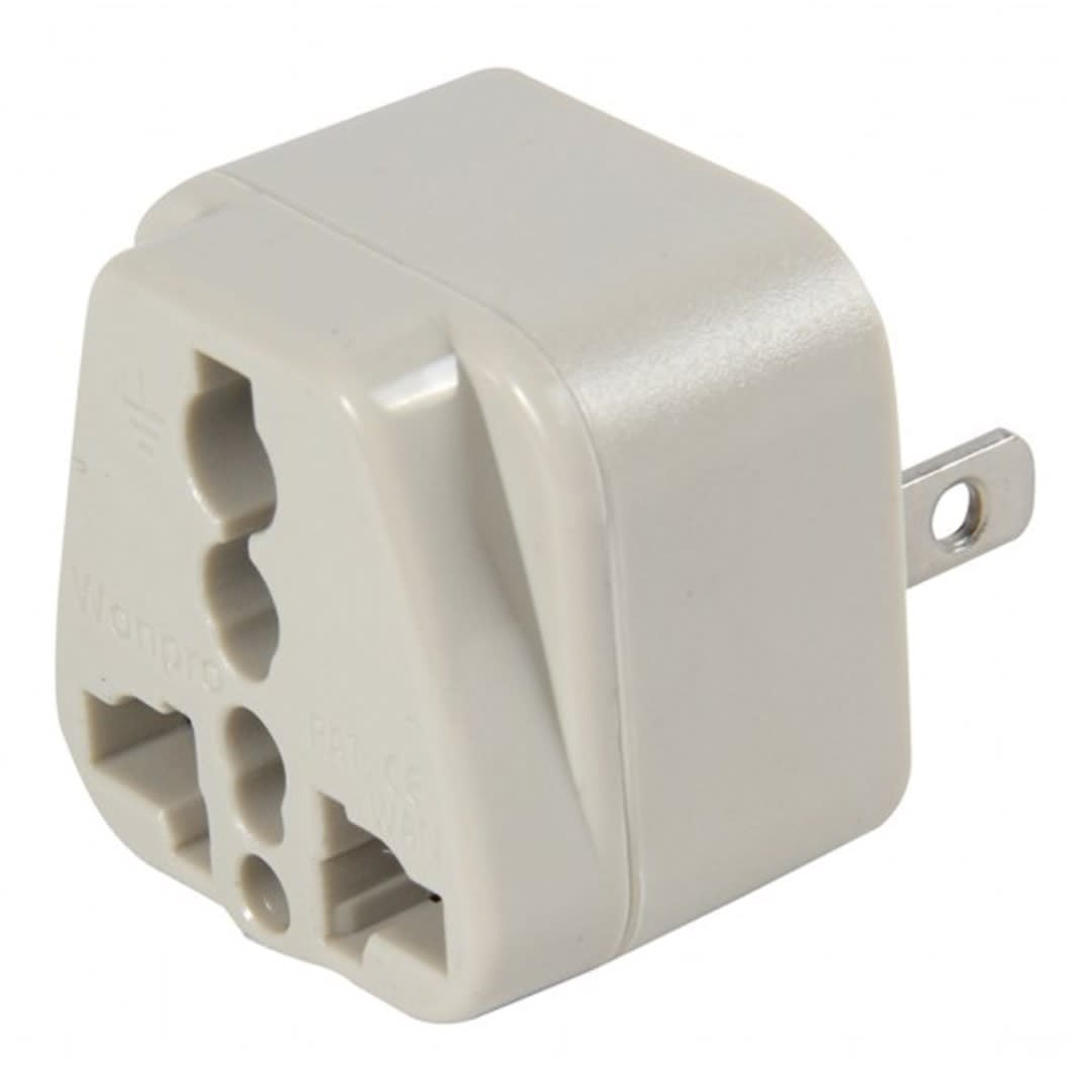 ADAPTADOR UNIVERSAL 10A 250V COLOR GRIS WONPRO2