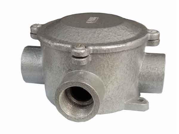 CAJA HERMETICA REDONDA DE 4 SALIDAS 3/4'' 90mmx65mm NPT IP65 CDR/NPT2 AIBAR