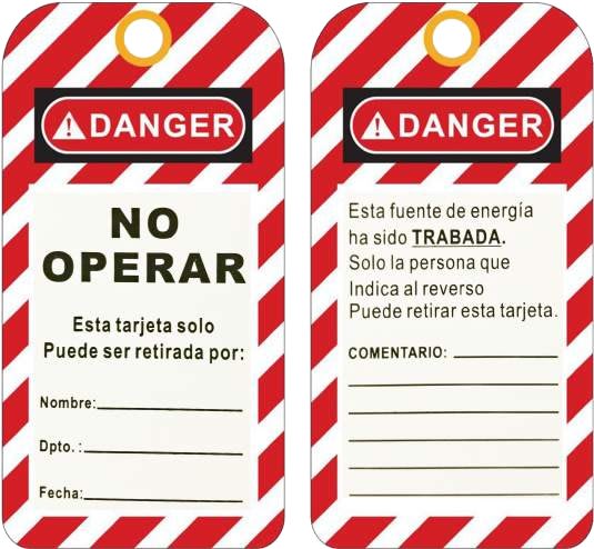 TARJETA DE BLOQUEO «NO OPERAR» - ESPAÑOL BAN-P04 SPANISH BEIAN-LOCK