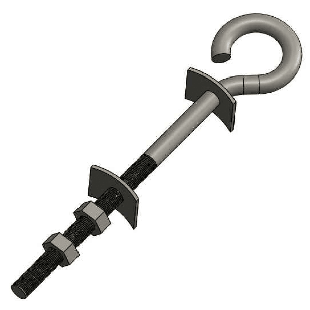 PERNO GANCHO DE SUSPENSION CON ARANDELA FIJA 5/8''X254MM D1PE0804 ARAGCU BT