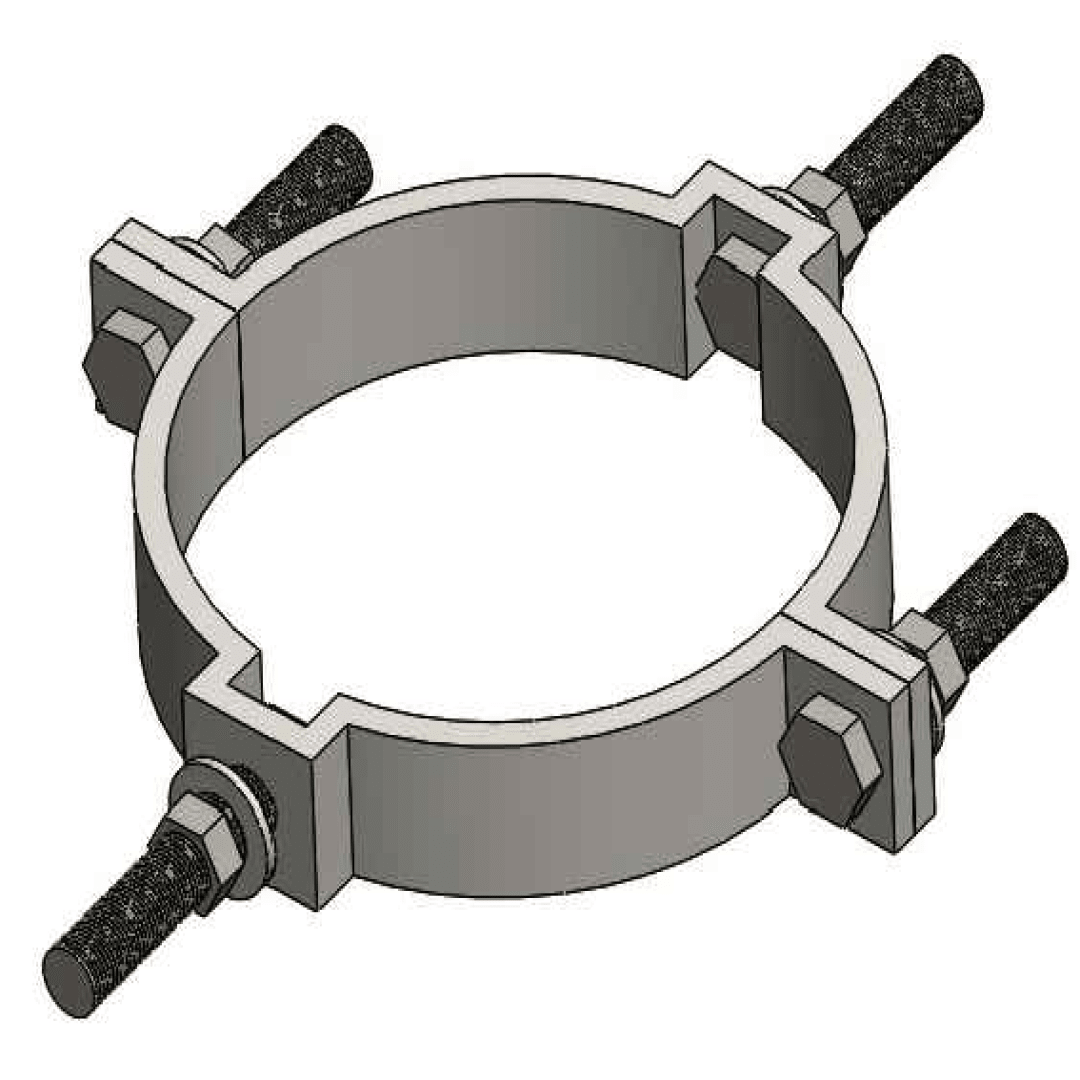 ABRAZADERA TIPO CAS DOBLE DE F°G° 210MMX3''X1/4'' D1AB1228 ARAGCU AR