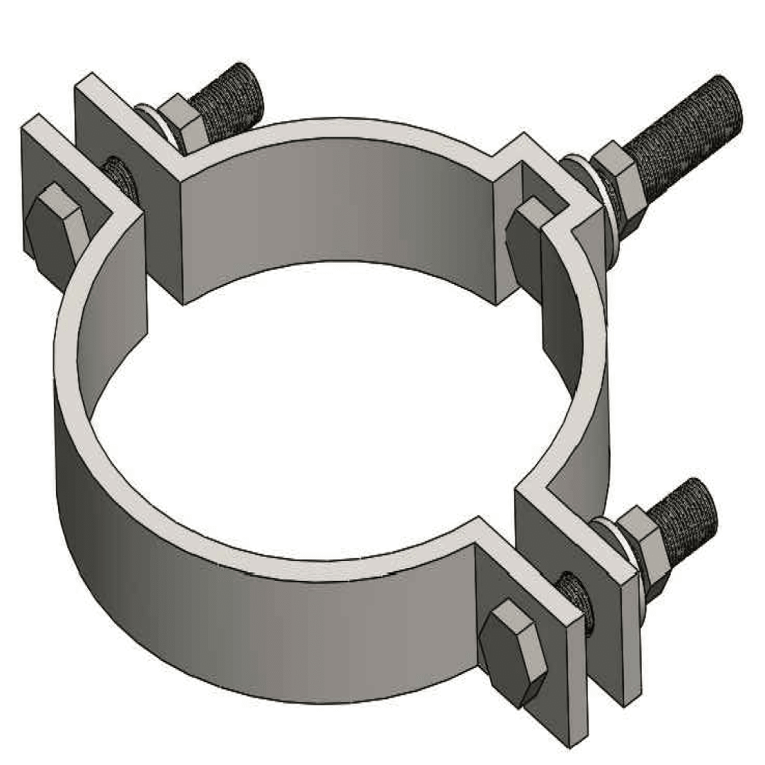 ABRAZADERA TIPO CAS SIMPLE DE F°G° 365MMX2-1/2''X1/4'' D1AB1299 ARAGCU AR1