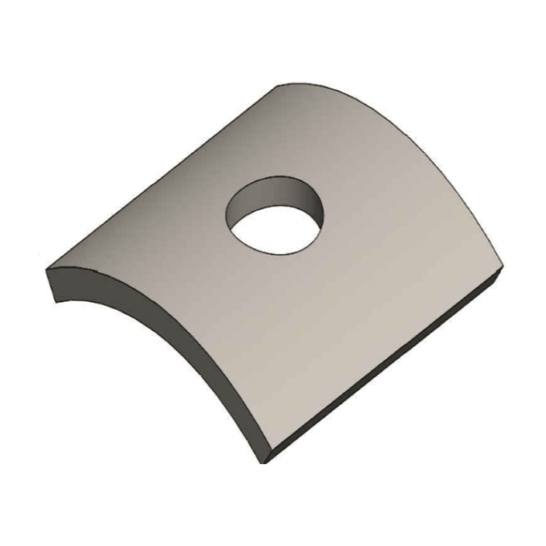 ARANDELA CUADRADA CURVA DE F°G° 2''X3/16''X18MM D1AR0003 ARAGCU RT1