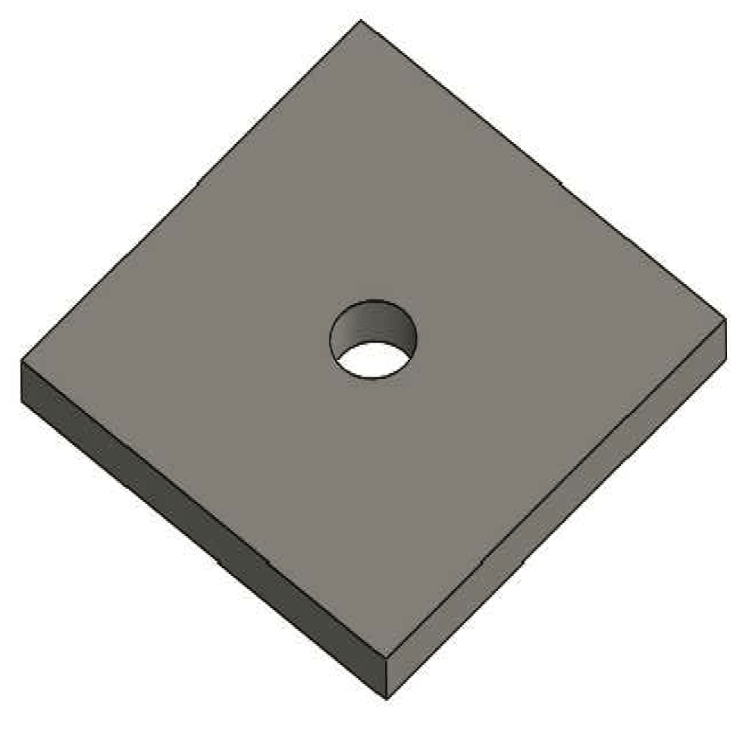ARANDELA CUADRADA PLANA DE F°G° 2-1/4''X3/16''X21MM D1AR0107 ARAGCU RT