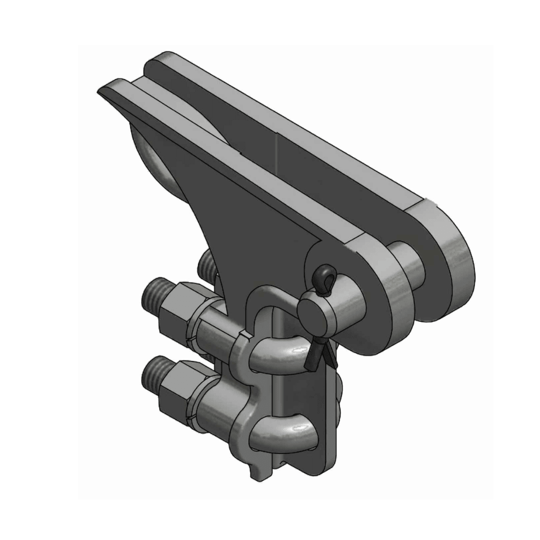 GRAPA DE ANCLAJE TIPO PISTOLA DE 2 PERNOS P/COND. 16-50MM DE AL (W) D1GR0504 ARAGCU MT1