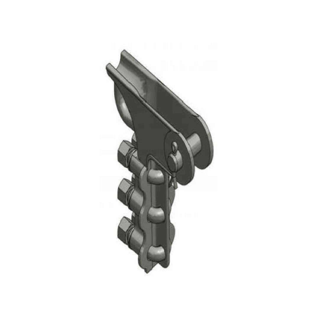 GRAPA DE ANCLAJE TIPO PISTOLA DE 3 PERNOS P/COND. 120MM DE FIERRO GALV. (P) D1GR0604 ARAGCU MT1