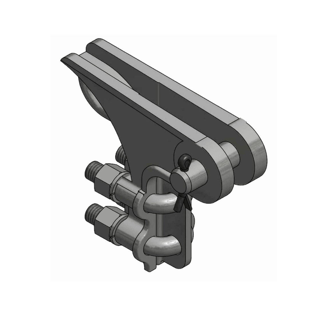 GRAPA DE ANCLAJE TIPO PISTOLA DE 2 PERNOS P/COND. 16-70MM DE DE FIERRO GLAV. (P) M1GR0602 ARAGCU MT1