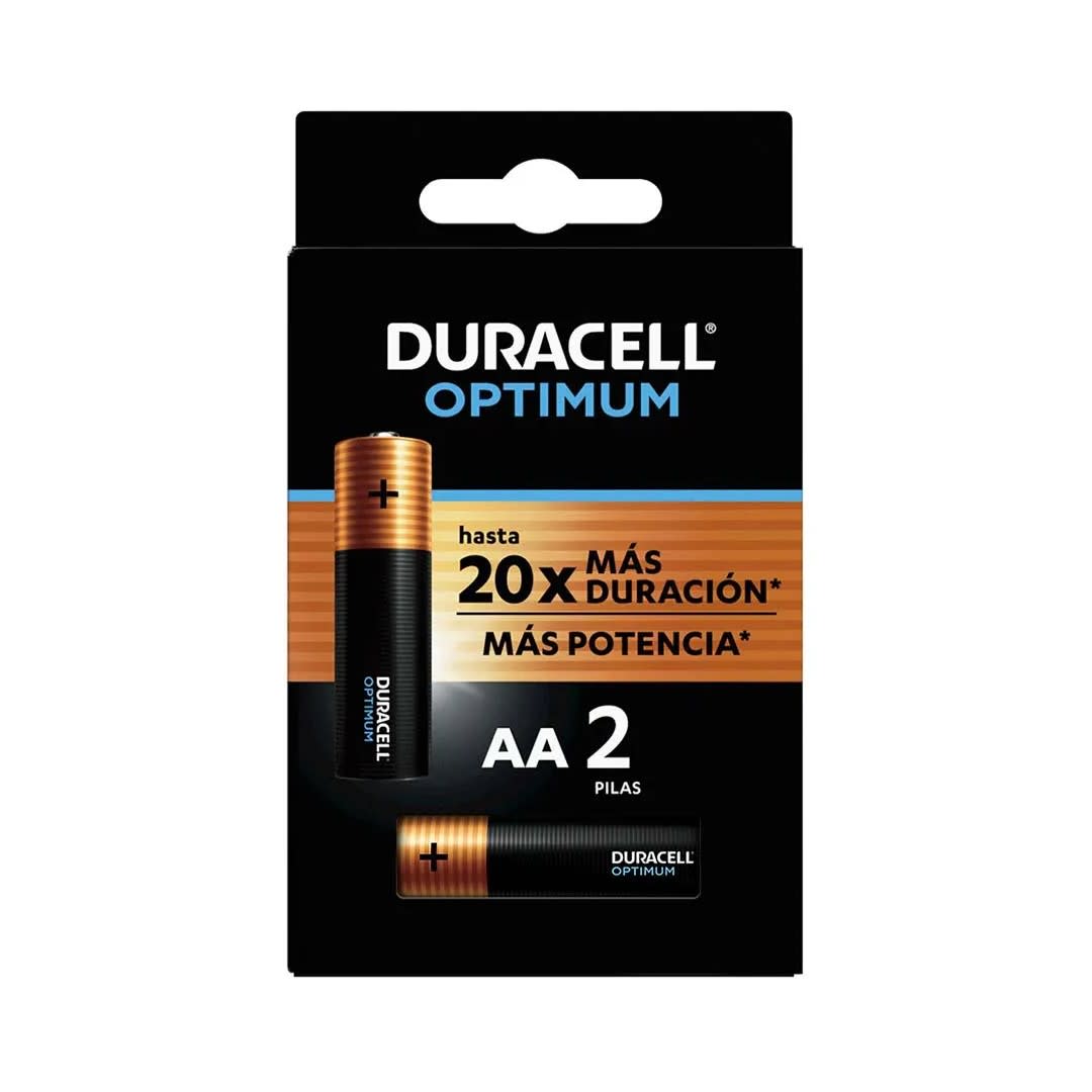 PILAS OPTIMUM AA 2 UNIDADES NEGRO 1.5V DURACELL