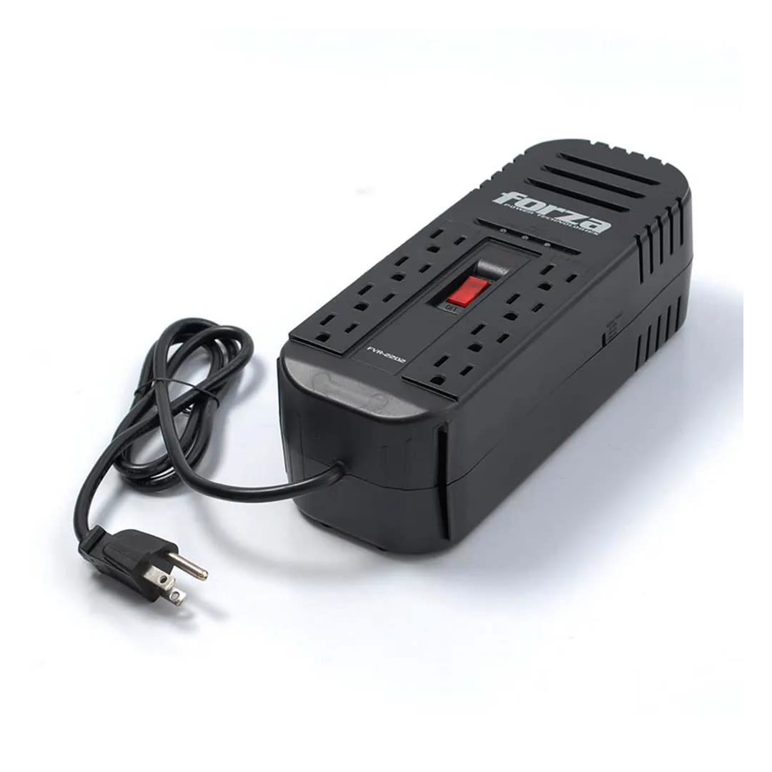 ESTABILIZADOR DE VOLTAJE FVR2202 2200VA/1100W NEGRO FORZA