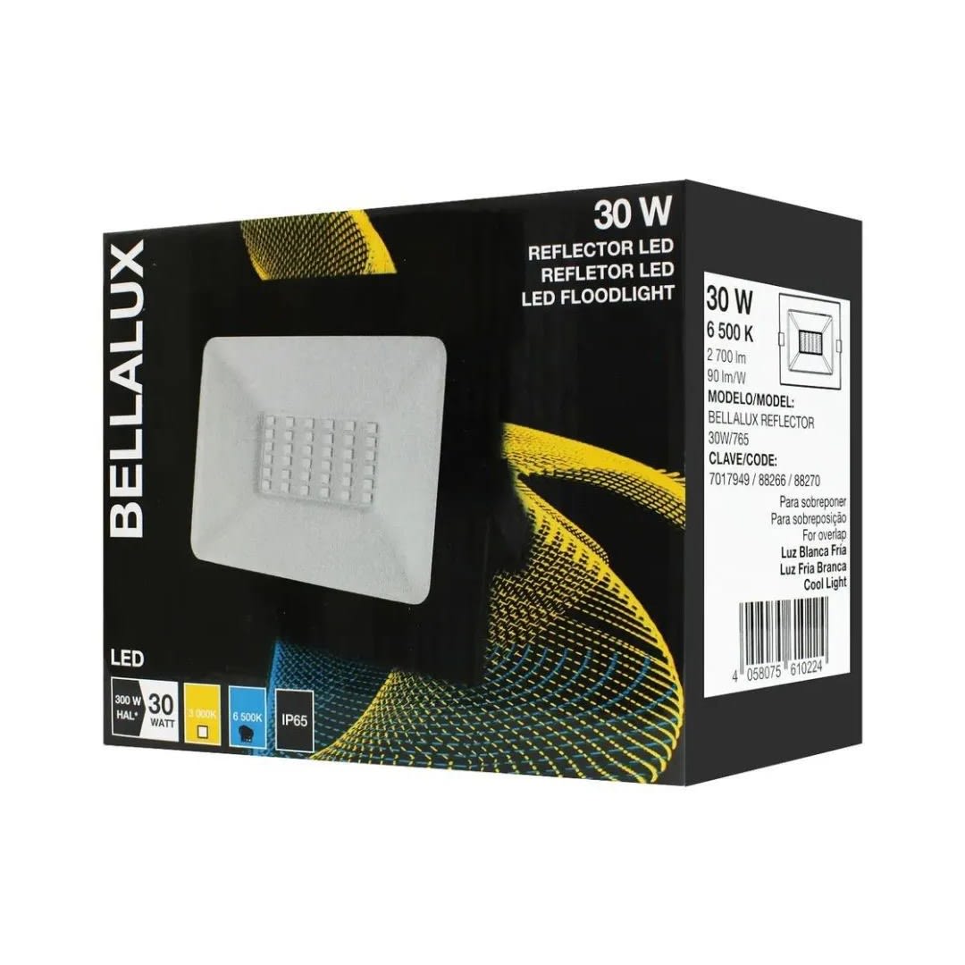 REFLECTOR LED 30W LUZ FRIA NEGRO DISEÑO ULTRAFINO BELLALUX