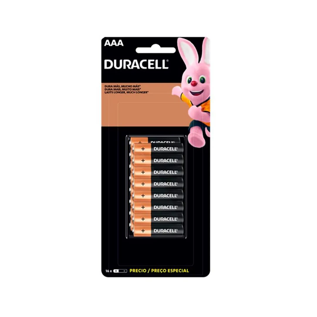 PILAS ALCALINAS AAA X16 ZINC/CARBON 1.5V DURACELL