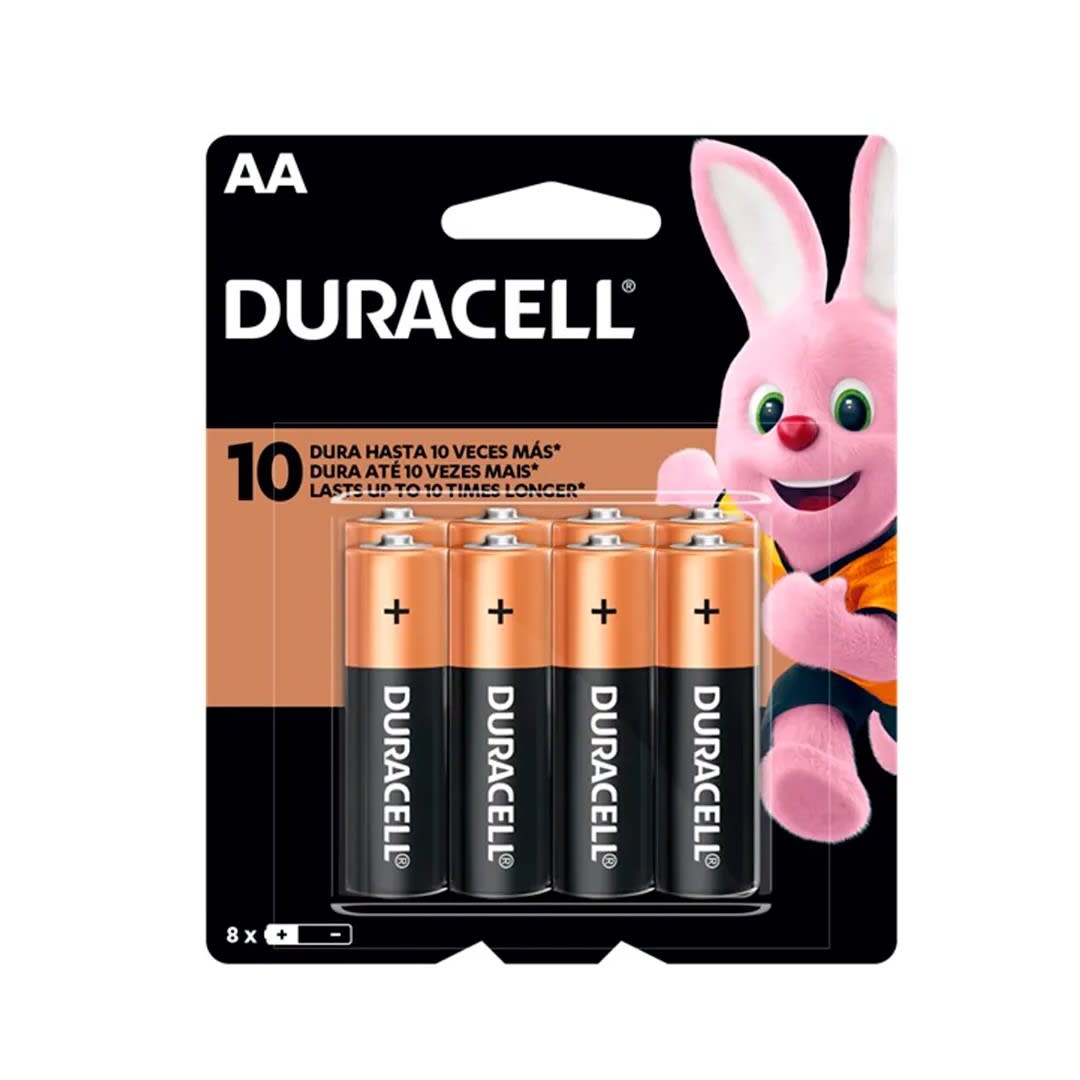 PILAS ALCALINAS AA X8 UNIDADES 1.5V ZINC/CARBON DURACELL