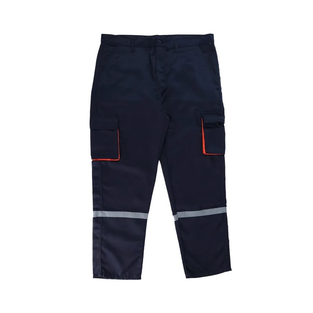 PANTALON DE TRABAJO DRILL TEC MULTIBOLSILLO AZUL-NARANJA TALLA L WERKEN15