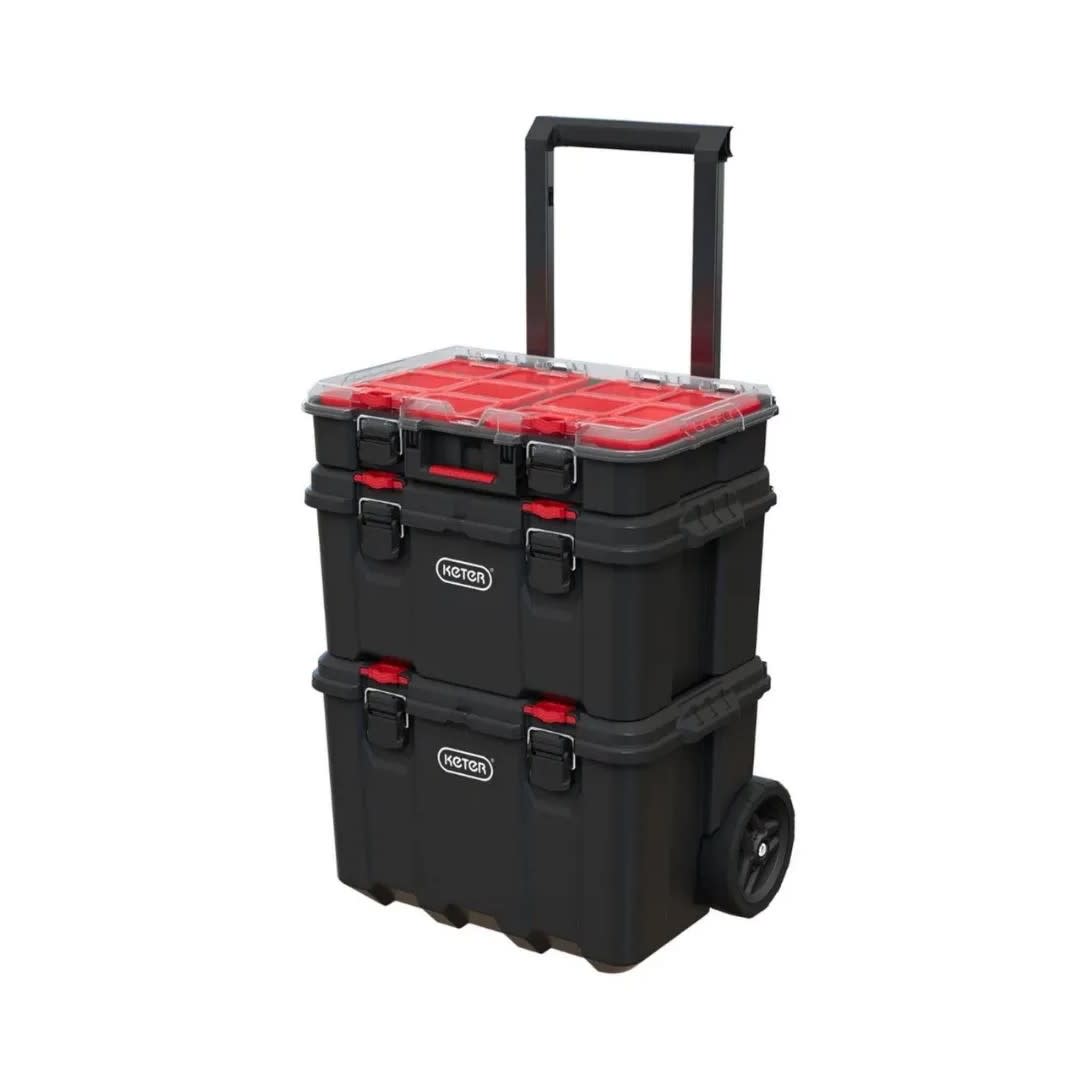 TORRE CAJAS DE HERRAMIENTAS STACK&ROLL 3 EN 1 NEGRO/ROJO KETER4
