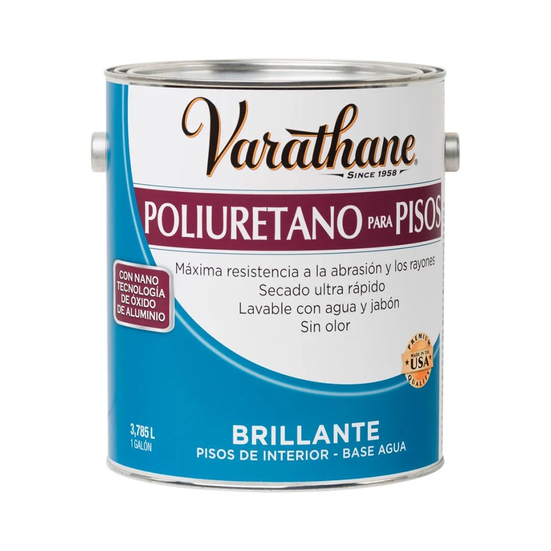 BARNIZ AL AGUA PARA PISOS BRILLANTE 1 GALON VARATHANE5
