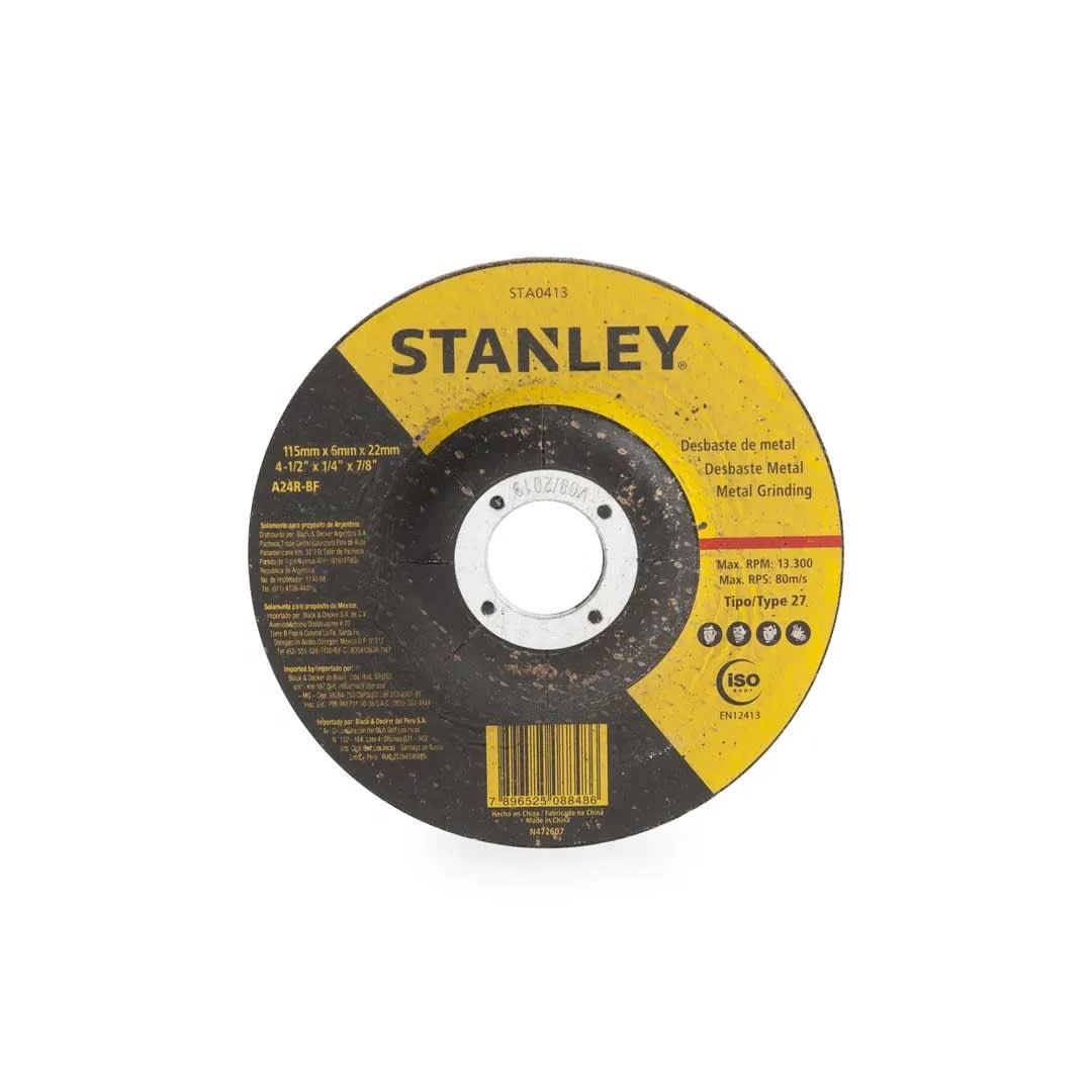 DISCO DE DESBASTE PARA METAL MODELO STA0413 4.5'' NEGRO STANLEY