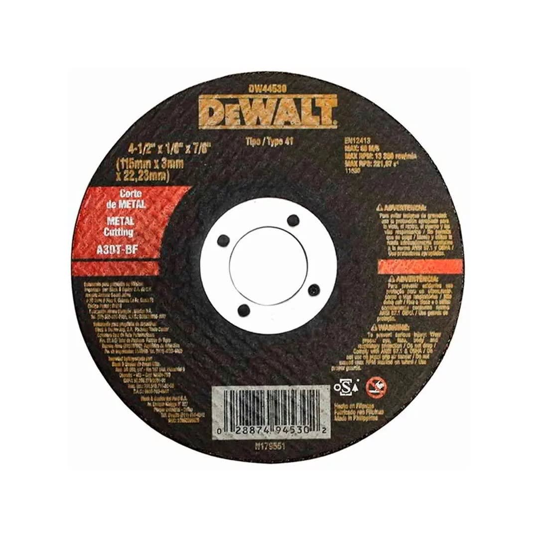 DISCO ABRASIVO DE CORTE METALICO 115MM DEWALT1