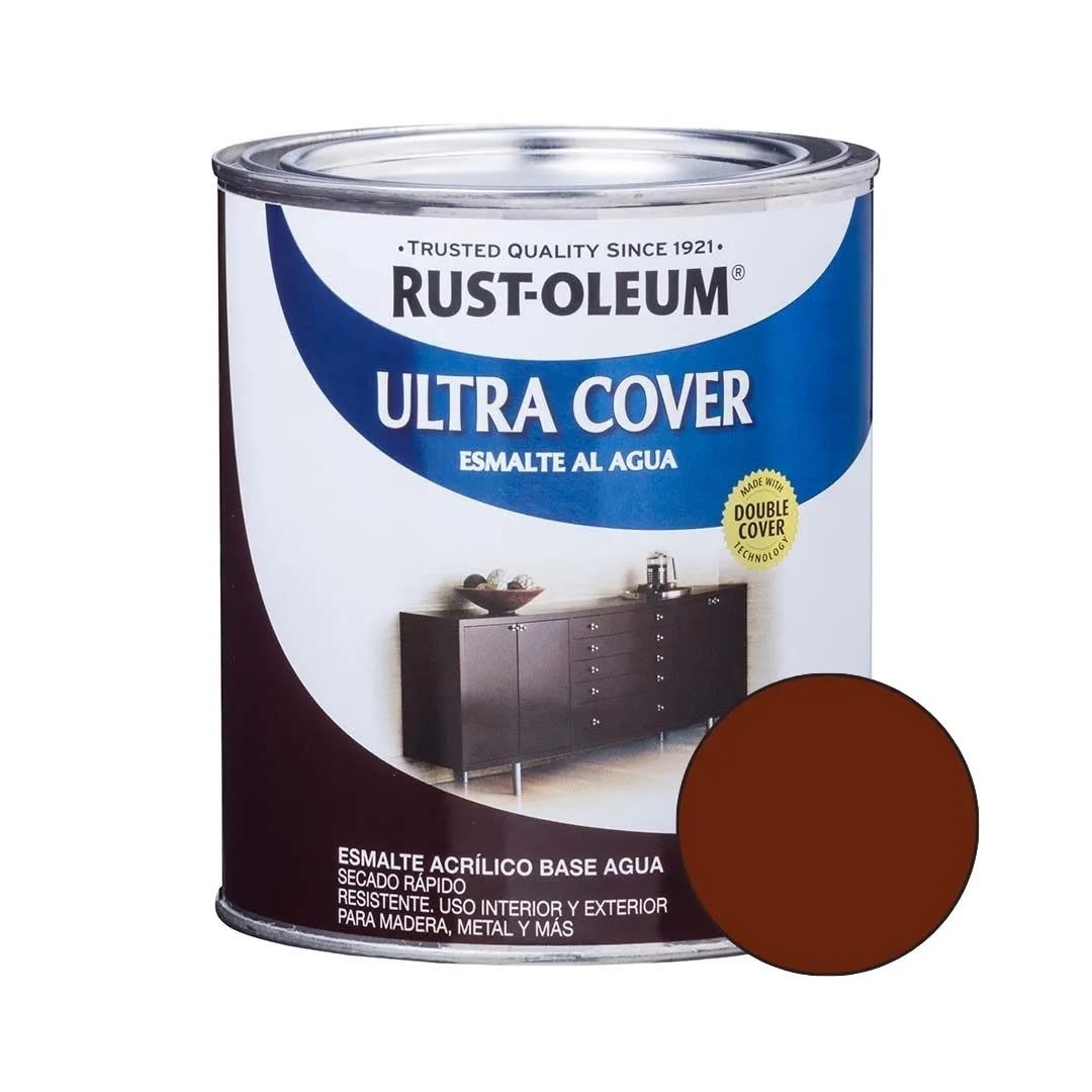 ESMALTE AL AGUA MARRON BRILLANTE 0,946 LTS RUST OLEUM