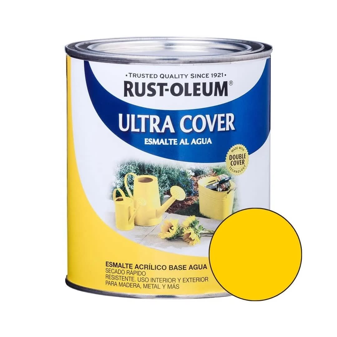 ESMALTE AL AGUA AMARILLO SOL BRILLANTE 0,946 LTS RUST OLEUM