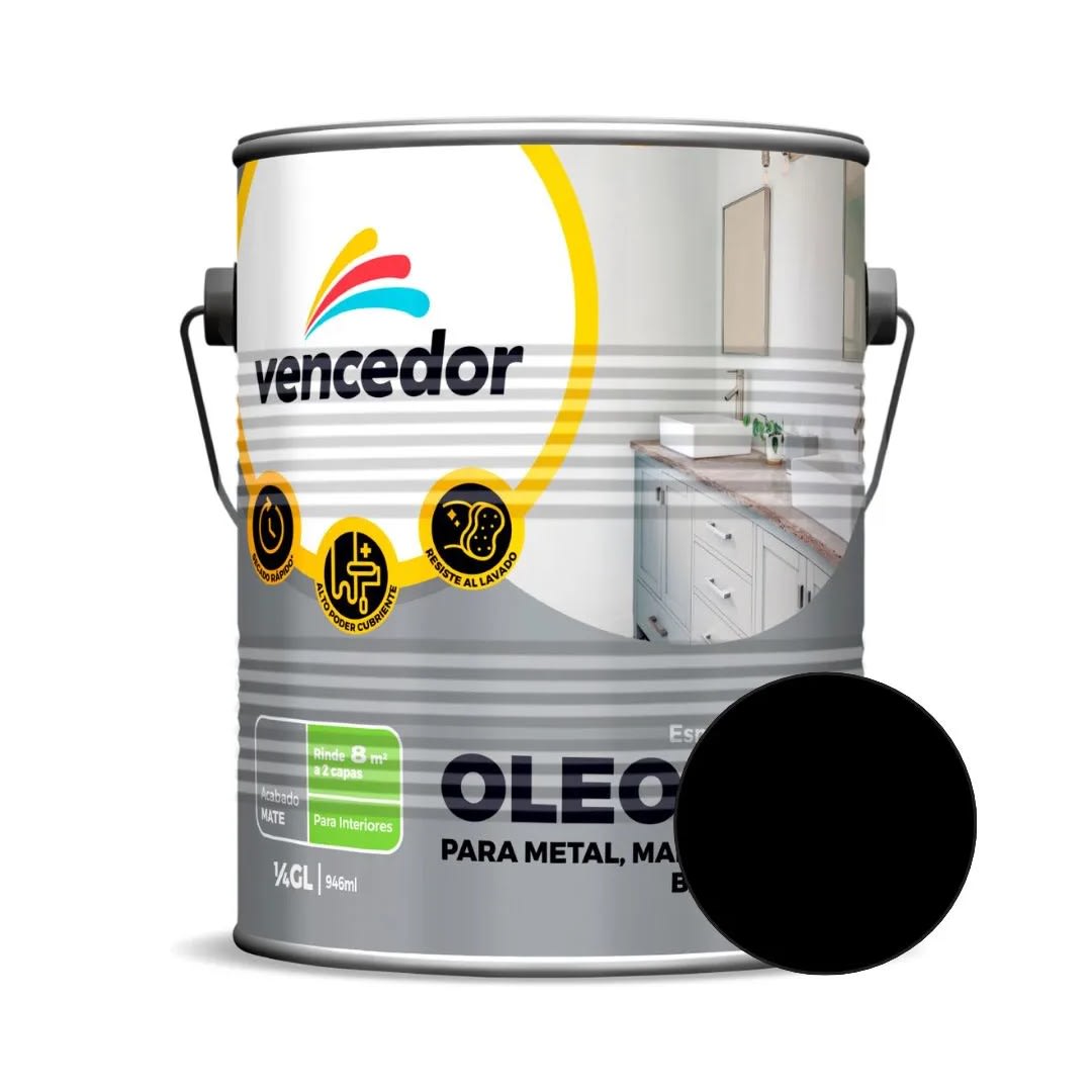 OLEOMATE NEGRO LATINADO 1/4 GALON VENCEDOR