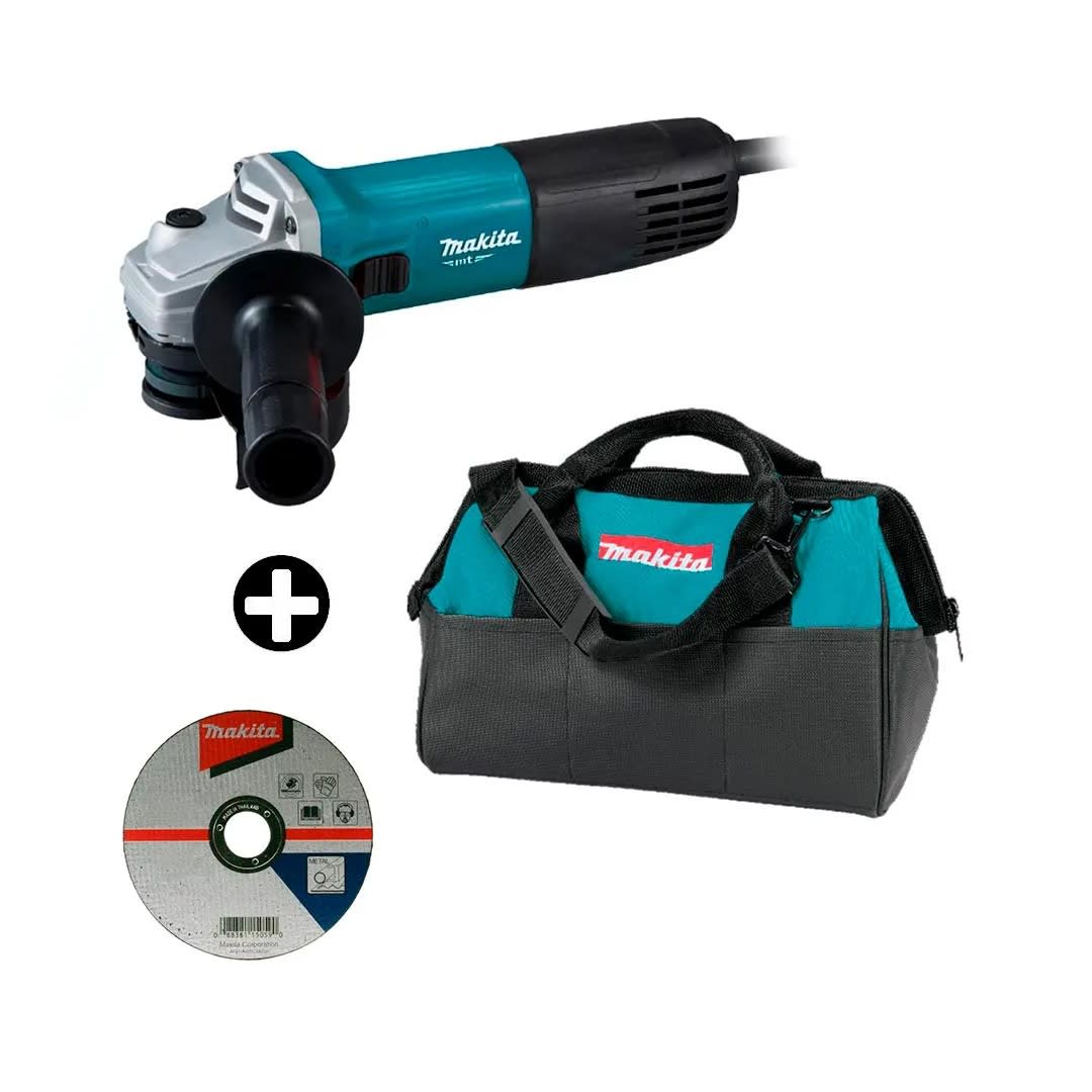 AMOLADORA 4 1/2'' 850W + 5 DISCOS + BOLSO MAKITA MT