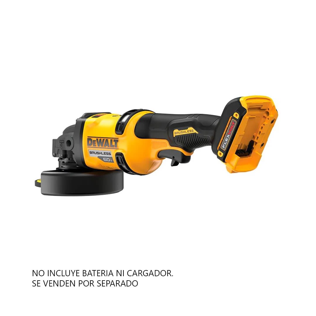 AMOLADORA ANGULAR 4-1/2'' 60V BRUSHLESS FLEXVOLT DCG418B (SIN BATERIA) DEWALT