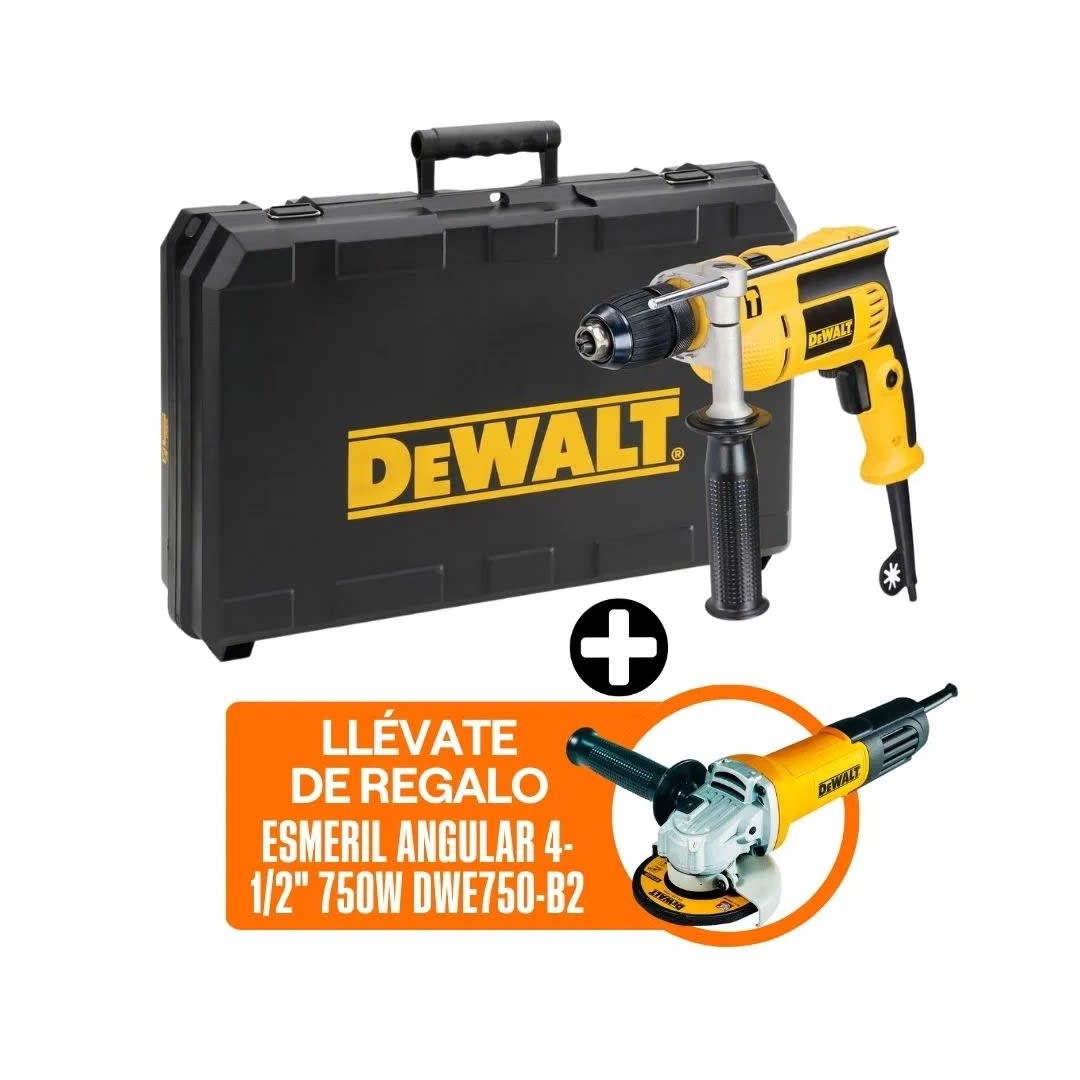 TALADRO PERCUTOR 1/2'' 710W + ESMERIL ANGULAR 4-1/2'' 750W DEWALT