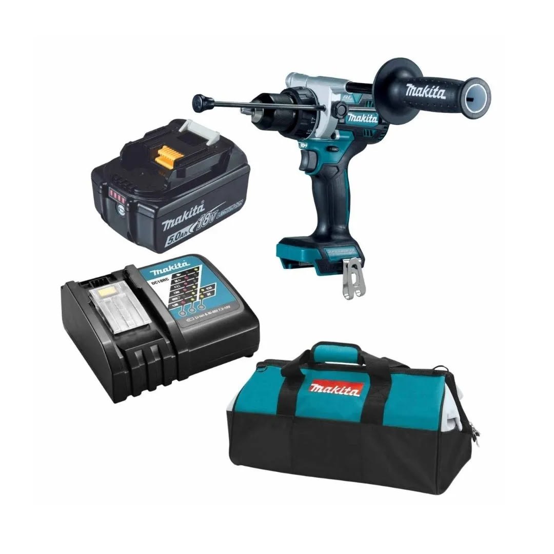 TALADRO PERCUTOR DHP486Z + BATERIA 5AH + CARGADOR + MALETIN MAKITA5