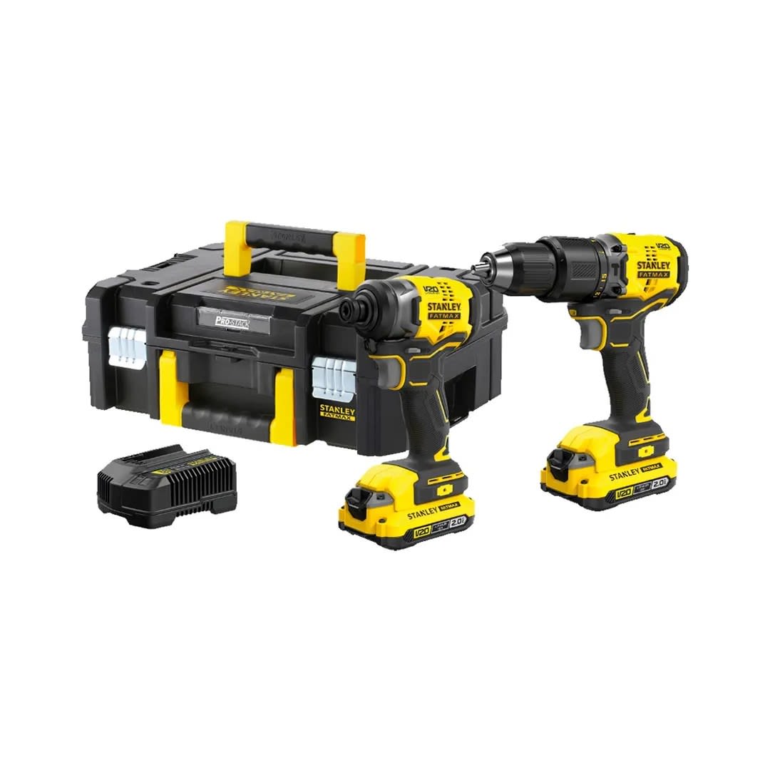 TALADRO PERCUTOR 1/2'' 20V + ATORNILLADOR DE IMPACTO 1/4'' 20V SBDI465D2T STANLEY