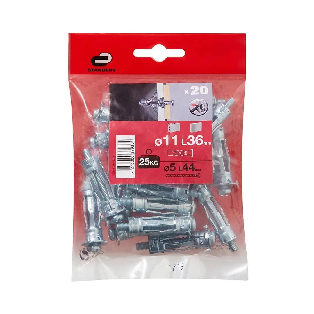 TORNILLO + TARUGO 11X36MM X 20UND STANDERS