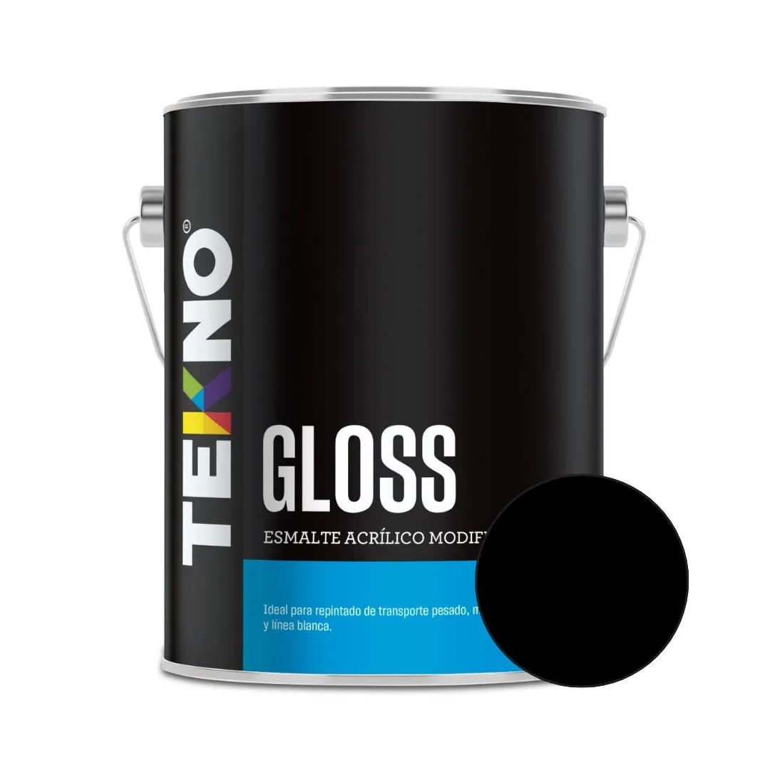 ESMALTE BRILLANTE TECNOGLOS NEGRO DE 1 GALON TEKNO