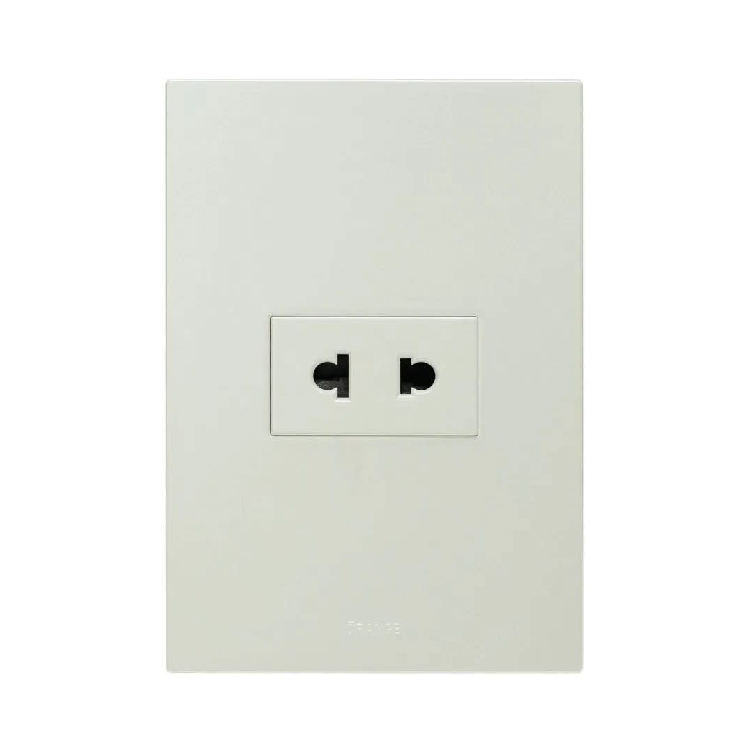 PLACA ARMADA TOMACORRIENTE SIMPLE UNIVERSAL MATTE BLANCO ORANGE