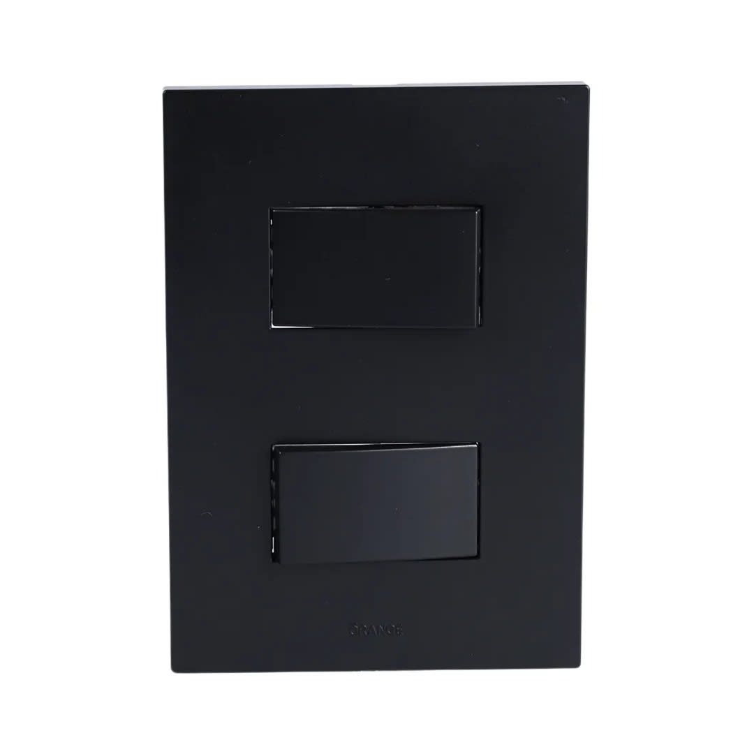 PLACA ARMADA CONMUTADOR DOBLE MATTE NEGRO ORANGE