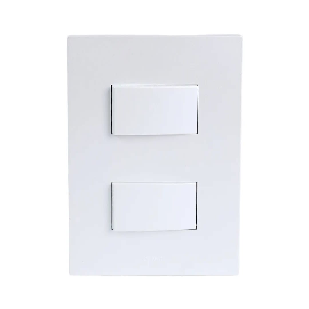 PLACA ARMADA CONMUTADOR DOBLE MATTE BLANCO ORANGE